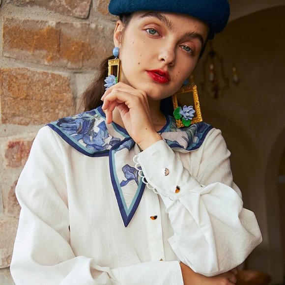 Van Gogh Irises Blouse - Picture 2 of 4